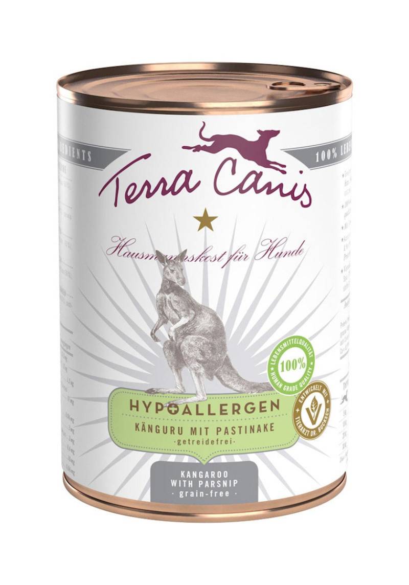 Terra Canis Hypoallergen 400 Gramm Dose Hundenassfutter 6 x 400 Gramm Känguru & Pastinake