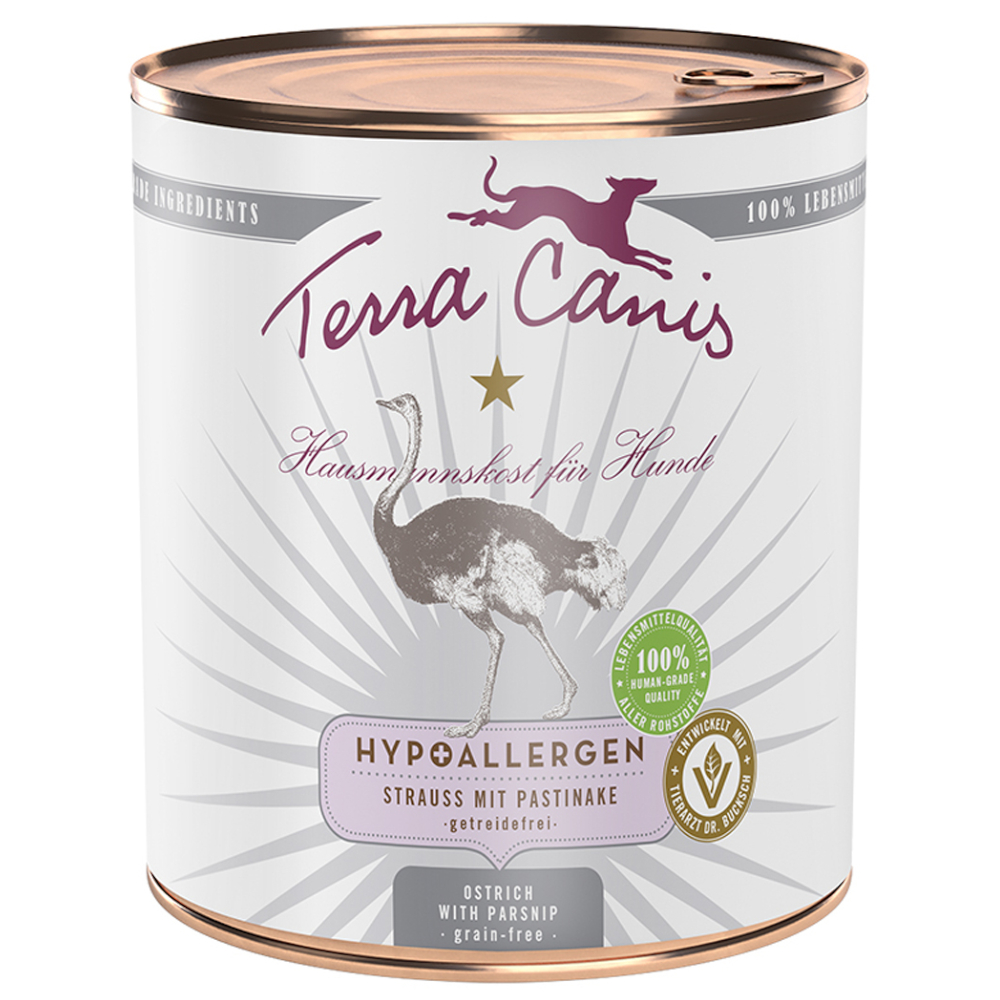 Terra Canis Hypoallergen 6 x 800 g - Strauß mit Pastinake von Terra Canis