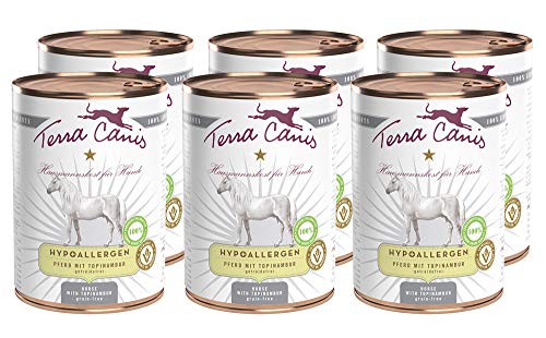 Terra Canis Hypoallergen Nassfutter I Reichhaltiges Premium Hundefutter in echter Lebensmittelqualität mit Pferdefleisch, Topinambur & Leinöl I 6 x 400 g, allergenarm, getreidefrei & glutenfrei von Terra Canis
