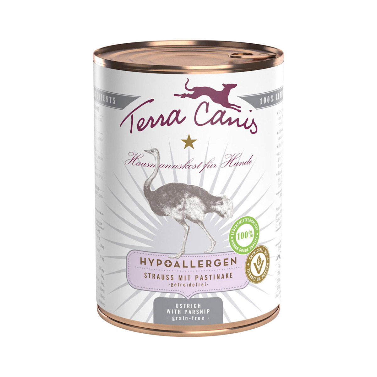 Terra Canis HYPOALLERGEN – Strauß mit Pastinake, getreidefrei 6x400g von Terra Canis