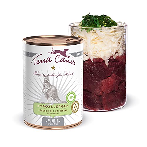 Terra Canis Känguru mit Pastinake - Hypoallergen Nassfutter, 400g I Premium Hundefutter in 100% Lebensmittelqualität Aller Rohstoffe I Allergenarm, Getreide & glutenfrei von Terra Canis