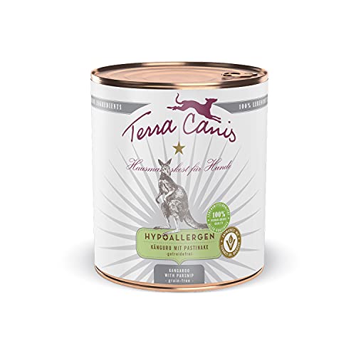 Terra Canis Känguru mit Pastinake - Hypoallergen Nassfutter, 800g I Premium Hundefutter in 100% Lebensmittelqualität Aller Rohstoffe I Allergenarm, Getreide & glutenfrei Terra Canis Känguru mit Pastinake - Hypoallergen Nassfutter, 800g I Premium Hundefutter in 100% Lebensmittelqualität Aller Rohstoffe I Allergenarm, Getreide & glutenfrei von Terra Canis