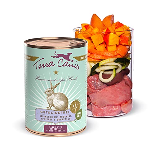 Terra Canis Kaninchen, Zucchini, Aprikose & Borretsch - Getreidefreies Nassfutter, 400g I Premium Hundefutter in 100% Lebensmittelqualität Aller Rohstoffe I Reichhaltig & gesund & allergenarm Terra Canis Kaninchen, Zucchini, Aprikose & Borretsch - Getreidefreies Nassfutter, 400g I Premium Hundefutter in 100% Lebensmittelqualität Aller Rohstoffe I Reichhaltig & gesund & allergenarm von Terra Canis