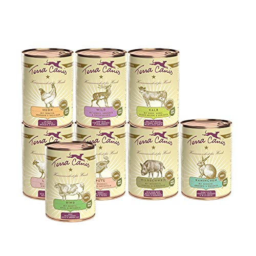 Terra Canis Kennenlernpaket L, Classic Hundefutter nass 8 x 400 g – Premium-Nassfutter für ausgewachsene Hunde Aller Rassen, mit Rohstoffen 100% Lebensmittelqualität von Terra Canis