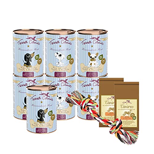 Terra Canis Kennenlernpaket M - Welpe, 7x400g, 2X 10g Canireo & Goodie I Premium Hundefutter in 100% Lebensmittelqualität Aller Rohstoffe I Reichhaltig & gesund I Allergenarm & glutenfrei Terra Canis Kennenlernpaket M - Welpe, 7x400g, 2X 10g Canireo & Goodie I Premium Hundefutter in 100% Lebensmittelqualität Aller Rohstoffe I Reichhaltig & gesund I Allergenarm & glutenfrei von Terra Canis