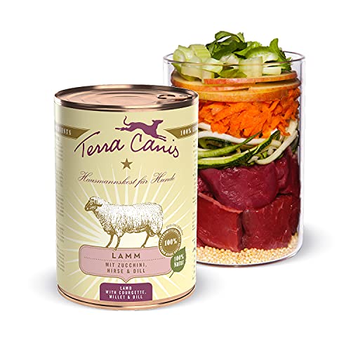 Terra Canis Lamm, Zucchini, Hirse & Dill - Classic Nassfutter, 400g I Premium Hundefutter in 100% Lebensmittelqualität Aller Rohstoffe I Reichhaltig & gesund, allergen- & getreidearm, glutenfrei Terra Canis Lamm, Zucchini, Hirse & Dill - Classic Nassfutter, 400g I Premium Hundefutter in 100% Lebensmittelqualität Aller Rohstoffe I Reichhaltig & gesund, allergen- & getreidearm, glutenfrei von Terra Canis