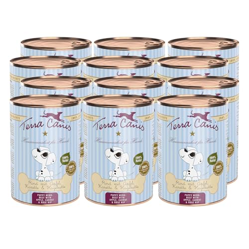 Terra Canis Rind mit Apfel, Karotte und Hagebutte - Welpen Nassfutter, 12x400g I Premium Hundefutter in 100% Lebensmittelqualität Aller Rohstoffe I Reichhaltig & gesund I Getreide - & glutenfrei Terra Canis Rind mit Apfel, Karotte und Hagebutte - Welpen Nassfutter, 12x400g I Premium Hundefutter in 100% Lebensmittelqualität Aller Rohstoffe I Reichhaltig & gesund I Getreide - & glutenfrei von Terra Canis