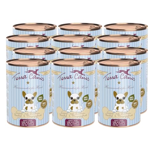 Terra Canis Lamm, Zucchini, Magerquark & Fenchel - Welpen Nassfutter, 12x400g I Premium Hundefutter in 100% Lebensmittelqualität Aller Rohstoffe I Reichhaltig & gesund I Getreide - & glutenfrei von Terra Canis