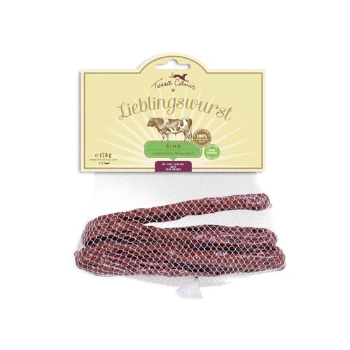 Terra Canis - Lieblingswurst,170g I Luftgetrocknete Wurst I Premium Snack für Hunde in 100% Lebensmittelqualität Aller Rohstoffe (Rindfleisch) von Terra Canis