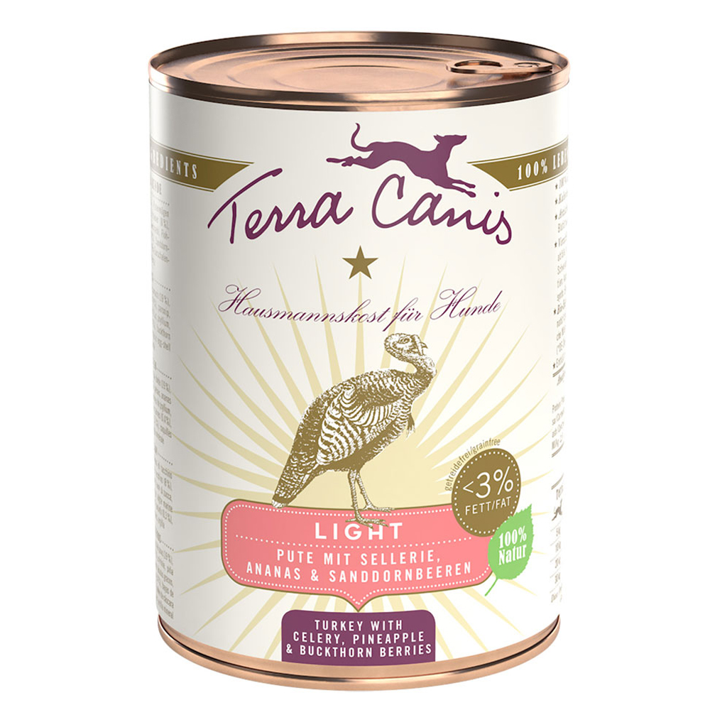 Terra Canis Light 6 x 400 g - Pute mit Sellerie, Ananas und Sanddornbeeren von Terra Canis