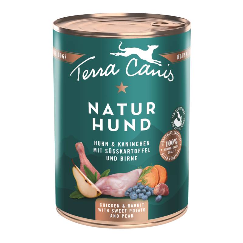 Terra Canis Naturhund 6 x 400 g - Sparpaket: 12 x 400 g Huhn mit Kaninchen von Terra Canis