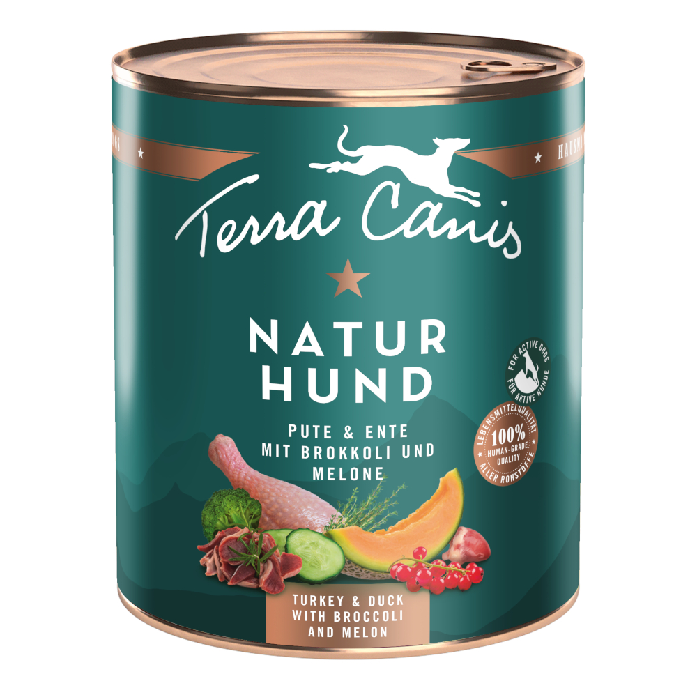 Terra Canis Naturhund 6 x 800 g - Pute & Ente mit Brokkoli & Melone von Terra Canis