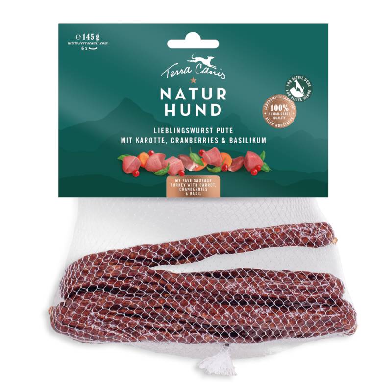 Terra Canis Naturhund Lieblingswurst - Sparpaket: Pute mit Karotte (3 x 145 g) von Terra Canis