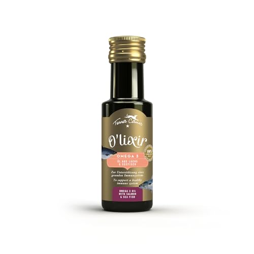 Terra Canis O'LIXIR Öle - Lachsöl mit Omega 3, 100ml | zur Unterstützung des Immunsystems | Geeignet bei chronisch entzündlichen Erkrankungen | Premium Hunde-Nahrungsergänzung I Liebevoll hergestellt von Terra Canis