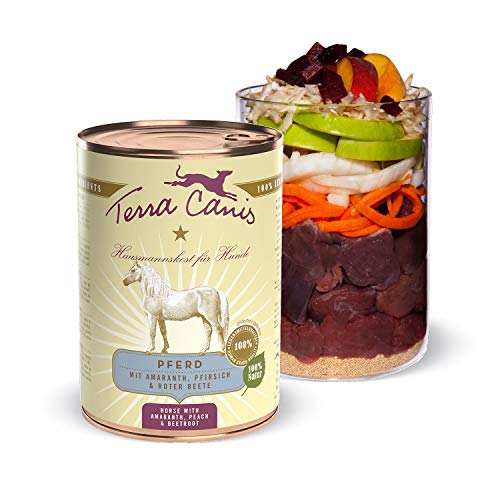 Terra Canis Pferd, Amaranth & Pfirsich - Classic Nassfutter, 400g I Premium Hundefutter in 100% Lebensmittelqualität Aller Rohstoffe I Reichhaltig & gesund, allergen- & getreidearm, glutenfrei Terra Canis Pferd, Amaranth & Pfirsich - Classic Nassfutter, 400g I Premium Hundefutter in 100% Lebensmittelqualität Aller Rohstoffe I Reichhaltig & gesund, allergen- & getreidearm, glutenfrei von Terra Canis