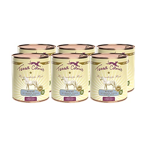 Terra Canis Pferd, Amaranth & Pfirsich - Classic Nassfutter, 6x800g I Premium Hundefutter in 100% Lebensmittelqualität Aller Rohstoffe I Reichhaltig & gesund, allergen- & getreidearm, glutenfrei Terra Canis Pferd, Amaranth & Pfirsich - Classic Nassfutter, 6x800g I Premium Hundefutter in 100% Lebensmittelqualität Aller Rohstoffe I Reichhaltig & gesund, allergen- & getreidearm, glutenfrei von Terra Canis