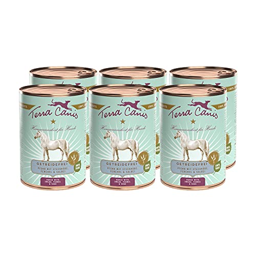 Terra Canis-Hundefutter nass getreidefrei 6x400 g, mit Pferd, Steckrübe, Fenchel & Salbei - Premium-Nassfutter für ausgewachsene Hunde mit Rohstoffen in 100% Lebensmittelqualität von Terra Canis