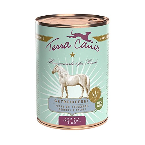 Terra Canis | Pferd mit Steckrübe, Fenchel und Salbei | getreidefrei | Nassfutter | 12x400g von Terra Canis