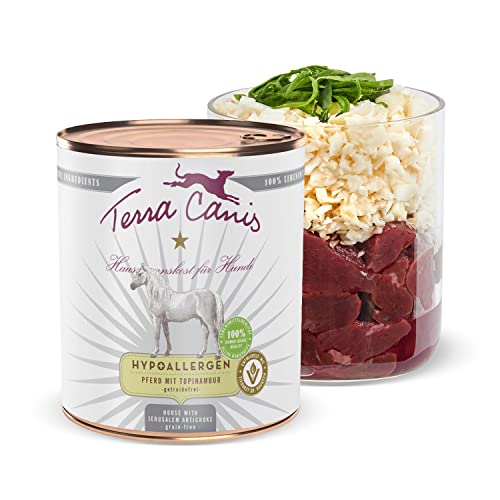 Terra Canis Pferd mit Tobinambur - Hypoallergen Nassfutter, 800g I Premium Hundefutter in 100% Lebensmittelqualität Aller Rohstoffe I Allergenarm, Getreide & glutenfrei von Terra Canis