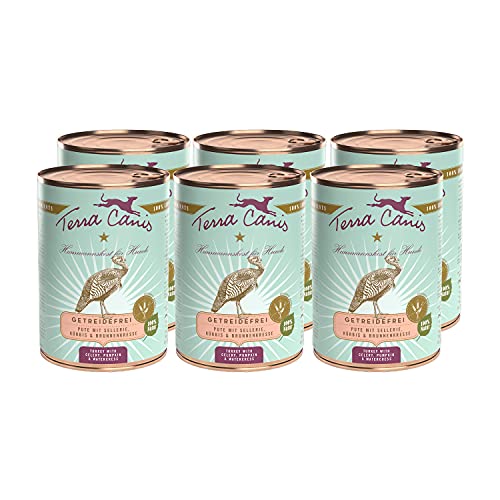 Terra Canis Pute, Sellerie, Kürbis & Brunnkresse - Getreidefreies Nassfutter, 6x400g I Premium Hundefutter in 100% Lebensmittelqualität Aller Rohstoffe I Reichhaltig, gesund & glutenfrei Terra Canis Pute, Sellerie, Kürbis & Brunnkresse - Getreidefreies Nassfutter, 6x400g I Premium Hundefutter in 100% Lebensmittelqualität Aller Rohstoffe I Reichhaltig, gesund & glutenfrei von Terra Canis