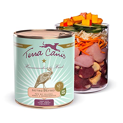 Terra Canis Pute, Sellerie, Kürbis & Brunnkresse - Getreidefreies Nassfutter, 800g I Premium Hundefutter in 100% Lebensmittelqualität Aller Rohstoffe I Reichhaltig & gesund, allergenarm & glutenfrei Terra Canis Pute, Sellerie, Kürbis & Brunnkresse - Getreidefreies Nassfutter, 800g I Premium Hundefutter in 100% Lebensmittelqualität Aller Rohstoffe I Reichhaltig & gesund, allergenarm & glutenfrei von Terra Canis