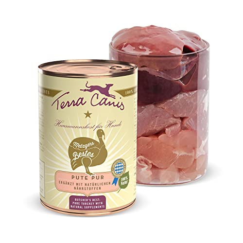Terra Canis Pute Pur aus Putenherz und Putenleber - Metzgers Bestes Nassfutter, 400g I Premium Hundefutter in 100% Lebensmittelqualität Aller Rohstoffe I Reichhaltig & gesund, Getreide & glutenfrei Terra Canis Pute Pur aus Putenherz und Putenleber - Metzgers Bestes Nassfutter, 400g I Premium Hundefutter in 100% Lebensmittelqualität Aller Rohstoffe I Reichhaltig & gesund, Getreide & glutenfrei von Terra Canis