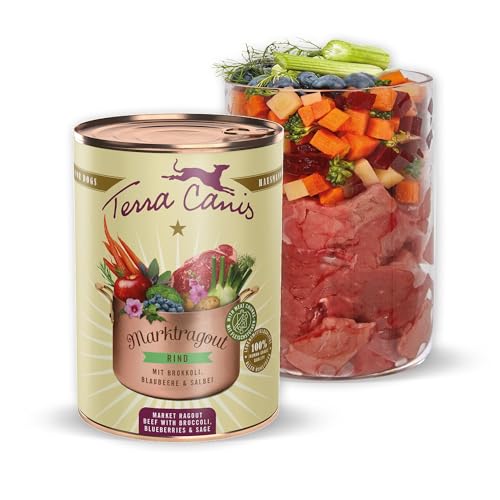 Terra Canis Rind, Brokkoli, Blaubeere & Salbei - Marktragout, 385g I Premium Hundefutter in 100% Lebensmittelqualität Aller Rohstoffe I Reichhaltig & gesund, allergenarm & glutenfrei Terra Canis Rind, Brokkoli, Blaubeere & Salbei - Marktragout, 385g I Premium Hundefutter in 100% Lebensmittelqualität Aller Rohstoffe I Reichhaltig & gesund, allergenarm & glutenfrei von Terra Canis