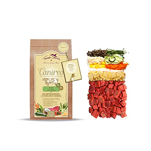 Terra Canis Rind, Gemüse, Obst & Kokosmehl - Canireo Trockenfutter, 1kg I Premium Hundefutter in 100% Lebensmittelqualität Aller Rohstoffe I 64% Frischfleisch, Getreide- & glutenfrei von Terra Canis