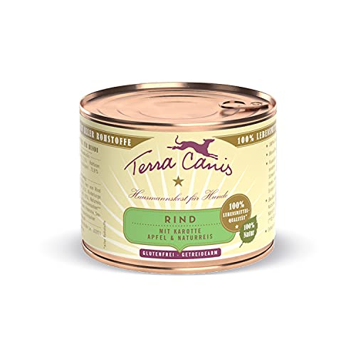Terra Canis Rind, Karotte & Naturreis - Classic Nassfutter, 200g I Premium Hundefutter in 100% Lebensmittelqualität Aller Rohstoffe I Reichhaltig & gesund, allergen - & getreidearm, glutenfrei von Terra Canis