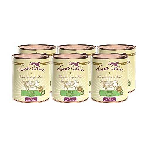 Terra Canis Rind, Karotte & Naturreis - Classic Nassfutter, 6x800g I Premium Hundefutter in 100% Lebensmittelqualität Aller Rohstoffe I Reichhaltig & gesund, allergen- & getreidearm, glutenfrei von Terra Canis
