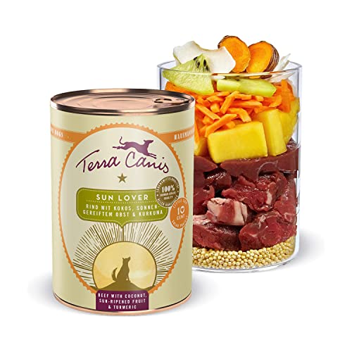 Terra Canis Rind, Kokos, sonnengereiftes Obst & Kurkuma - Love The Planet, 400g I Sun Lover Menü I Premium Hundefutter I Getreidearm, glutenfrei & leicht verdaulich von Terra Canis