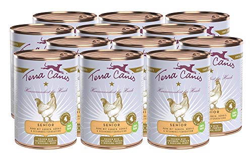 Terra Canis | Senior | Huhn mit Gurke, Kürbis und Gesundheitskräutern | getreidefrei | Nassfutter | 12x400g Terra Canis | Senior | Huhn mit Gurke, Kürbis und Gesundheitskräutern | getreidefrei | Nassfutter | 12x400g von Terra Canis