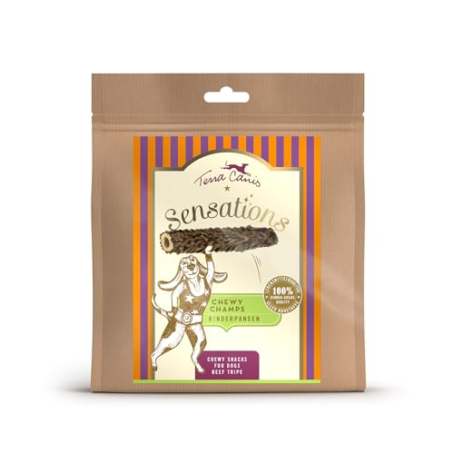 Terra Canis Sensations Chewy Champs - Rinderpansen 150g I Natürliche, getrocknete Kauartikel I Beschäftigung durch Kauen | Zur Vorbeugung von Zahnsteinbildung I Ergänzungsfuttermittel für Hunde Terra Canis Sensations Chewy Champs - Rinderpansen 150g I Natürliche, getrocknete Kauartikel I Beschäftigung durch Kauen | Zur Vorbeugung von Zahnsteinbildung I Ergänzungsfuttermittel für Hunde von Terra Canis