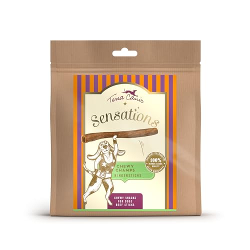 Terra Canis Sensations Chewy Champs - Rindersticks 100g I Natürliche, getrocknete Kauartikel I Beschäftigung durch Kauen | Zur Vorbeugung von Zahnsteinbildung I Ergänzungsfuttermittel für Hunde Terra Canis Sensations Chewy Champs - Rindersticks 100g I Natürliche, getrocknete Kauartikel I Beschäftigung durch Kauen | Zur Vorbeugung von Zahnsteinbildung I Ergänzungsfuttermittel für Hunde von Terra Canis
