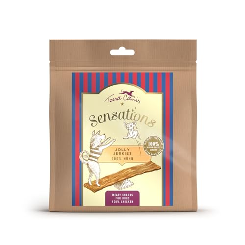 Terra Canis Sensations - Jolly Jerkies 90g I ideal als Kaubeschäftigung I Premium Snack für Hunde in 100% Lebensmittelqualität Aller Rohstoffe I Getreidefrei & glutenfrei (Huhn) von Terra Canis