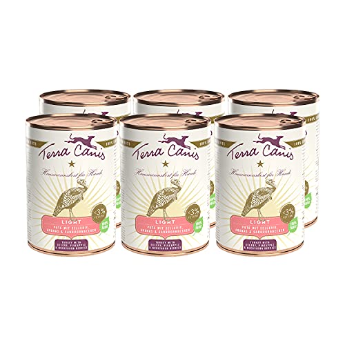 Terra Canis Truthahn, Sellerie & Ananas - Nassfutter Light, 6x400g I Premium Hundefutter mit Zutaten von authentischer human-grade Qualität 100% I kalorienarm & gluten-frei von Terra Canis