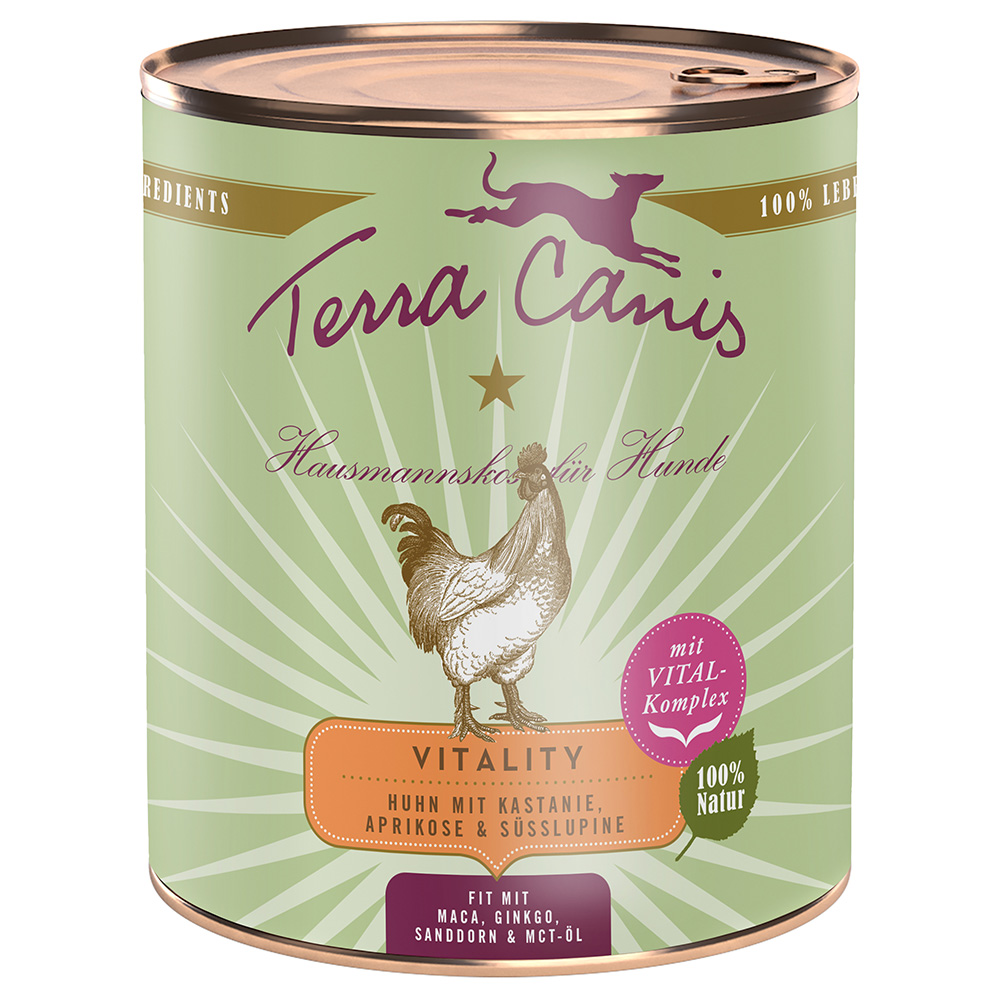 Terra Canis Vitality Menu 6 x 800 g - Huhn mit Kastanie, Aprikose & Lupine von Terra Canis