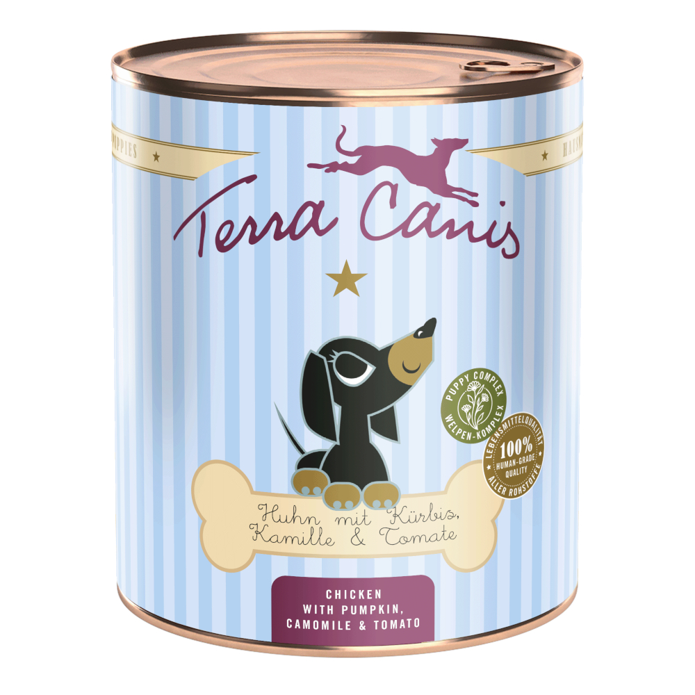 Terra Canis Welpenmenü 6 x 800 g - Huhn mit Kürbis, Kamille & Tomate Terra Canis Welpenmenü 6 x 800 g - Huhn mit Kürbis, Kamille & Tomate von Terra Canis