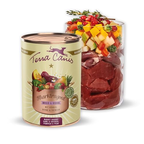 Terra Canis Wild, Huhn, Kürbis, Birne & Thymian - Marktragout, 385g I Premium Hundefutter in 100% Lebensmittelqualität Aller Rohstoffe I Reichhaltig & gesund, allergenarm & glutenfrei Terra Canis Wild, Huhn, Kürbis, Birne & Thymian - Marktragout, 385g I Premium Hundefutter in 100% Lebensmittelqualität Aller Rohstoffe I Reichhaltig & gesund, allergenarm & glutenfrei von Terra Canis