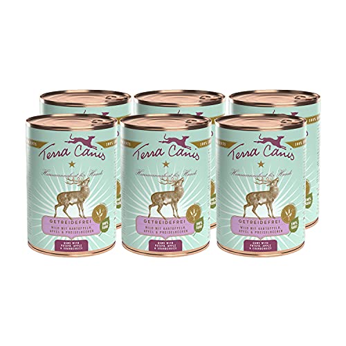 Terra Canis Wild, Kartoffel, Apfel & Preiselbeere - Getreidefreies Nassfutter, 6x400g I Premium Hundefutter in 100% Lebensmittelqualität Aller Rohstoffe I Reichhaltig, gesund & glutenfrei von Terra Canis