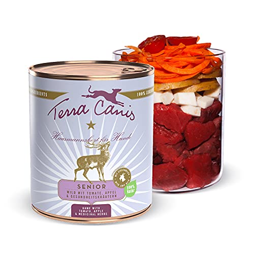 Terra Canis Wild, Tomate, Apfel & Gesundheitskräuter - Senior Nassfutter, 800g I Premium Hundefutter in 100% Lebensmittelqualität Aller Rohstoffe I Reichhaltig & gesund I Allergen- & getreidearm von Terra Canis