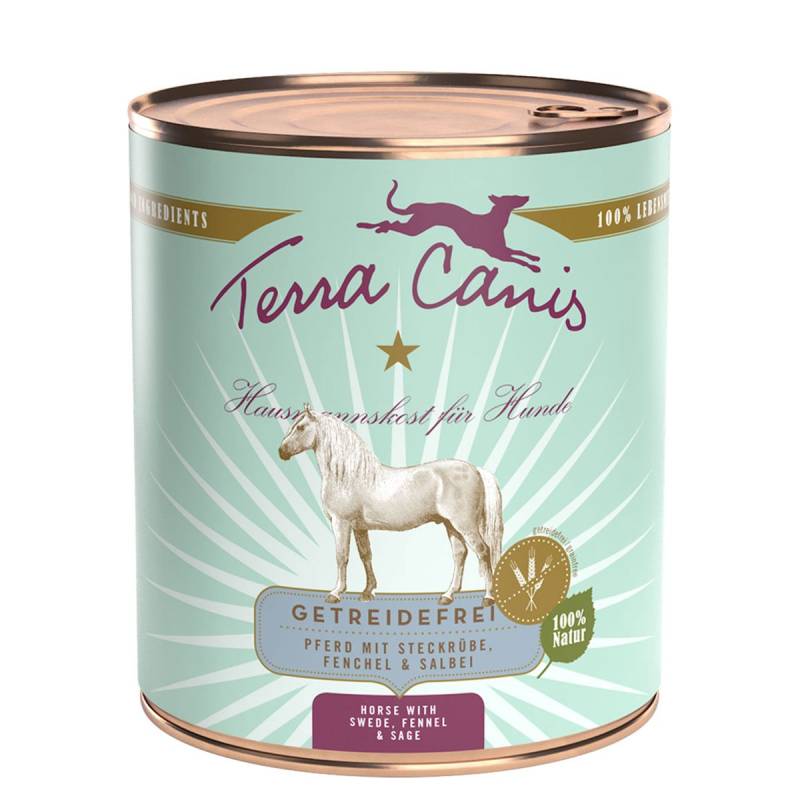 Terra Canis getreidefrei Pferd mit Steckrübe, Fenchel & Salbei 12x800g von Terra Canis