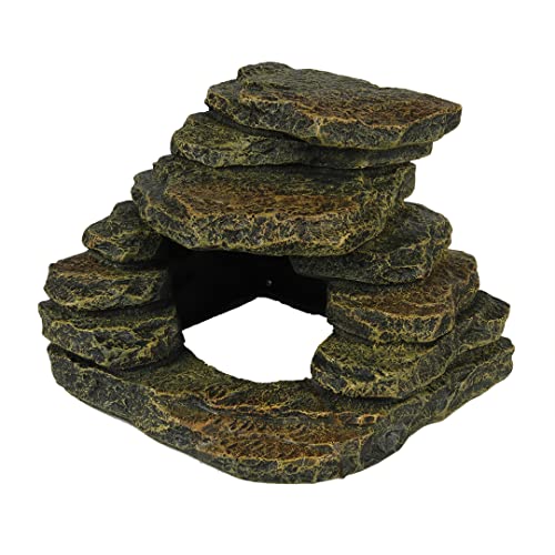 Terra Della, Säule S – 15,3 x 15,4 x 12 cm, aus Polyesterharz, harmlos und verblasst Nicht, mit Plattform zum Sonnenbaden & Unterschlupf, realistisch Terra Della, Säule S – 15,3 x 15,4 x 12 cm, aus Polyesterharz, harmlos und verblasst Nicht, mit Plattform zum Sonnenbaden & Unterschlupf, realistisch von Terra Della
