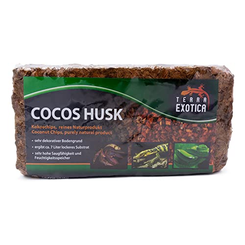 Cocos Husk Brick ca. 500g - grob, gepresster Humusziegel als Terrarienboden für Reptilien und Amphibien, 1 Ziegel ergibt ca. 7 Liter lockeres Substrat (1 Stück - 7 Liter) von Terra Exotica