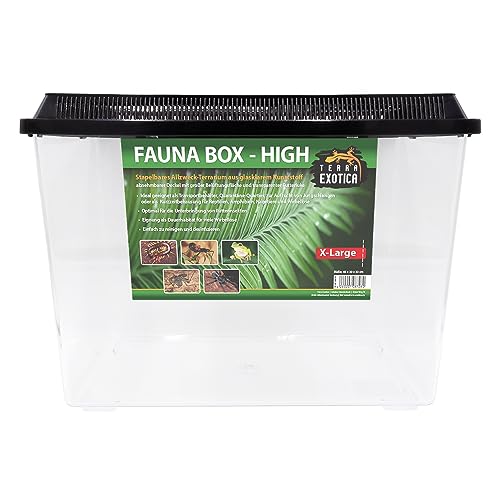 Fauna Box High (High, Extra-Large) - Transportbox/Quarantäneterrarium für z.B. Reptilien, Amphibien, Kaninchen, Mäuse, Vögel - Allzweckbehälter von Terra Exotica