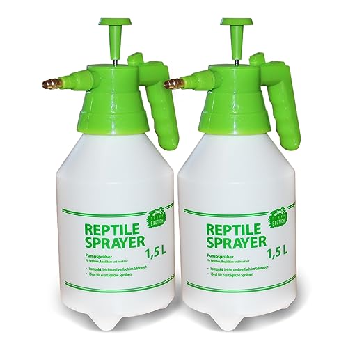 Reptile Sprayer 1,5 Liter - Pumpsprüher für die Terrariumbefeuchtung - Handdrucksprüher mit Messingdüse (2 Stück) von Terra Exotica
