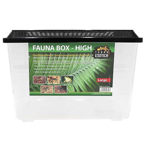 Fauna Box High (High, Large) - Transportbox/Quarantäneterrarium für z.B. Reptilien, Amphibien, Kaninchen, Mäuse, Vögel - Allzweckbehälter von Terra Exotica