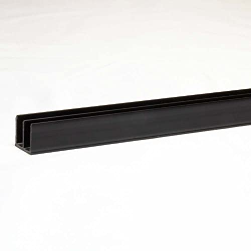 Glasführungsprofil schwarz 4 mm - 150 cm Oben von Terra Exotica