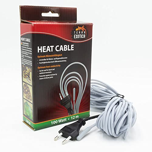 Terra Exotica Heizkabel - 100 Watt / 12 m Heat Cable - Bodenheizung für Terrarien - Terrarium Heizung - Silikonheizkabel für optimale Wärmeleitfähigkeit von Terra Exotica