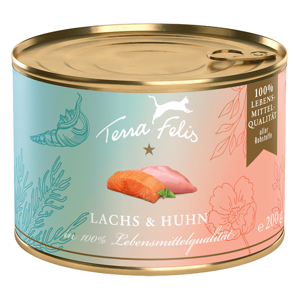 Sparpaket Terra Felis 24 x 200 g - Lachs & Huhn von Terra Felis